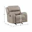Lexicon Pagosa Polished Microfiber Rocker Reclining Chair in Brown