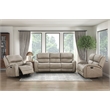 Lexicon Pagosa Polished Microfiber Double Reclining Sofa in Brown