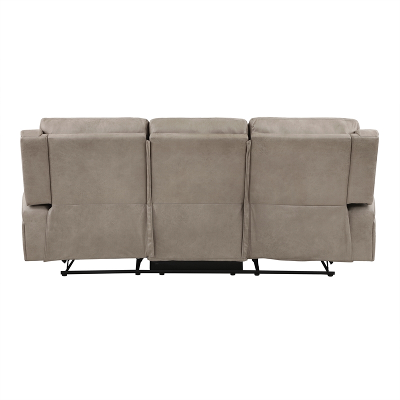 Lexicon Pagosa Polished Microfiber Double Reclining Sofa in Brown