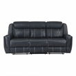 Lexicon Littleton Faux Leather Double Reclining Sofa in Blue