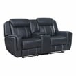 Lexicon Littleton 2-Piece Faux Leather Reclining Sofa Set in Blue