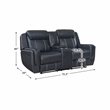 Lexicon Littleton 2-Piece Faux Leather Reclining Sofa Set in Blue
