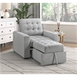 Lexicon McCafferty Fabric Chair with Pull-Out Ottoman in Gray