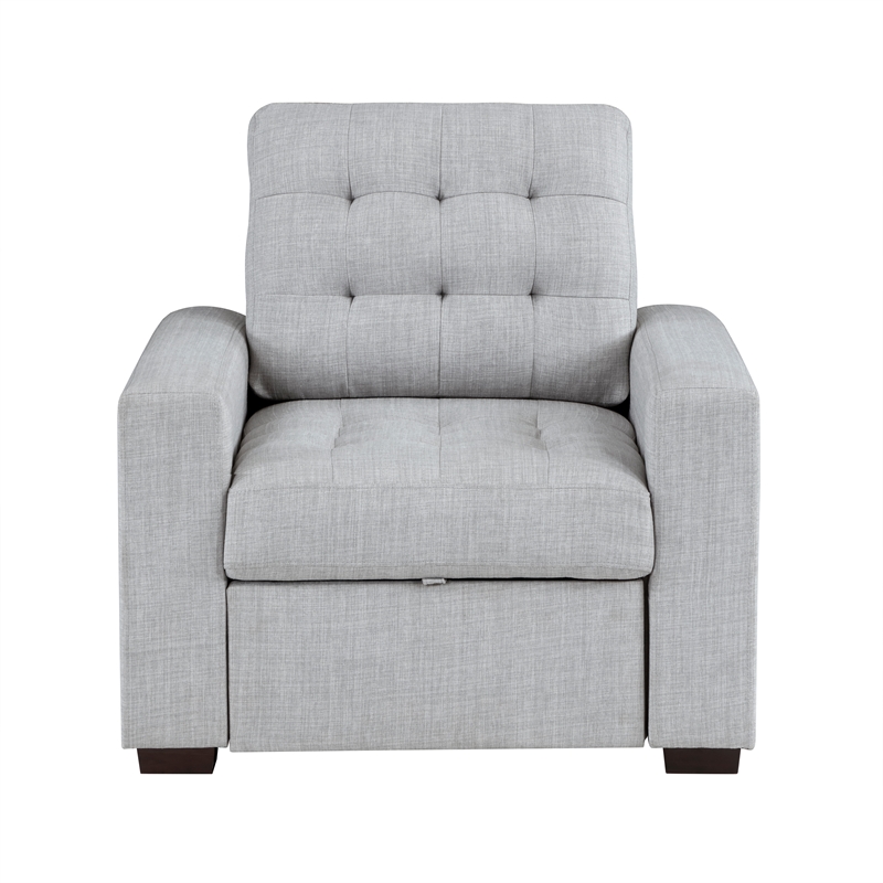 Lexicon McCafferty Fabric Chair with Pull-Out Ottoman in Gray