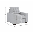 Lexicon McCafferty Fabric Chair with Pull-Out Ottoman in Gray