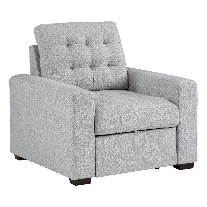 Lexicon McCafferty Fabric Chair with Pull-Out Ottoman in Gray