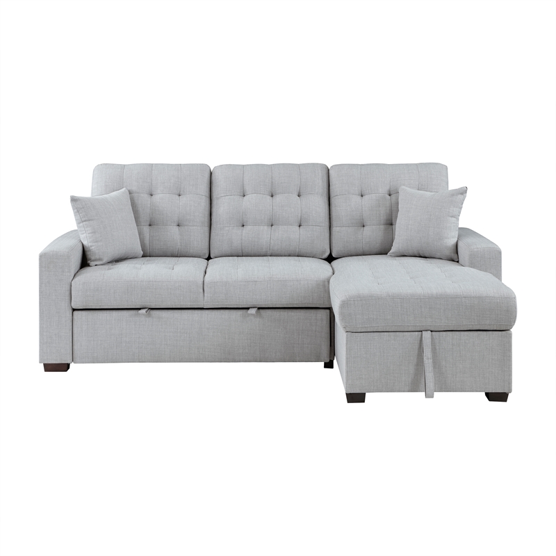 Lexicon McCafferty 2-Piece Fabric Pull-out Bed & Right Chaise in Gray