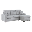 Lexicon McCafferty 2-Piece Fabric Pull-out Bed & Right Chaise in Gray