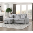Lexicon McCafferty 2-Piece Fabric Pull-out Bed & Left Chaise in Gray