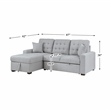 Lexicon McCafferty 2-Piece Fabric Pull-out Bed & Left Chaise in Gray