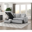 Lexicon McCafferty 2-Piece Fabric Pull-out Bed & Left Chaise in Gray