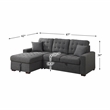 Lexicon McCafferty 2-Piece Fabric Pull-out Bed & Left Chaise in Dark Gray