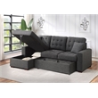 Lexicon McCafferty 2-Piece Fabric Pull-out Bed & Left Chaise in Dark Gray