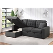 Lexicon McCafferty 2-Piece Fabric Pull-out Bed & Left Chaise in Dark Gray