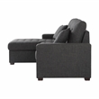 Lexicon McCafferty 2-Piece Fabric Pull-out Bed & Left Chaise in Dark Gray