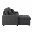 Lexicon McCafferty 2-Piece Fabric Pull-out Bed & Left Chaise in Dark Gray