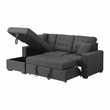 Lexicon McCafferty 2-Piece Fabric Pull-out Bed & Left Chaise in Dark Gray