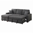 Lexicon McCafferty 2-Piece Fabric Pull-out Bed & Left Chaise in Dark Gray