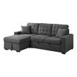 Lexicon McCafferty 2-Piece Fabric Pull-out Bed & Left Chaise in Dark Gray