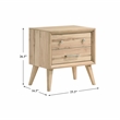 Lexicon Marrin 2-Drawer Contemporary Wood Nightstand in Natural Oak