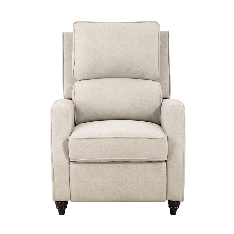 Lexicon Loveland Upholstered Fabric Push Back Recliner in Beige