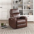 Lexicon Wheaton Upholstered Faux Leather Power Lift Chair in Brown