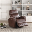 Lexicon Wheaton Upholstered Faux Leather Power Lift Chair in Brown
