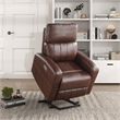 Lexicon Wheaton Upholstered Faux Leather Power Lift Chair in Brown