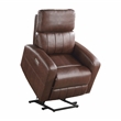 Lexicon Wheaton Upholstered Faux Leather Power Lift Chair in Brown