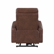 Lexicon Wheaton Upholstered Faux Leather Power Lift Chair in Brown