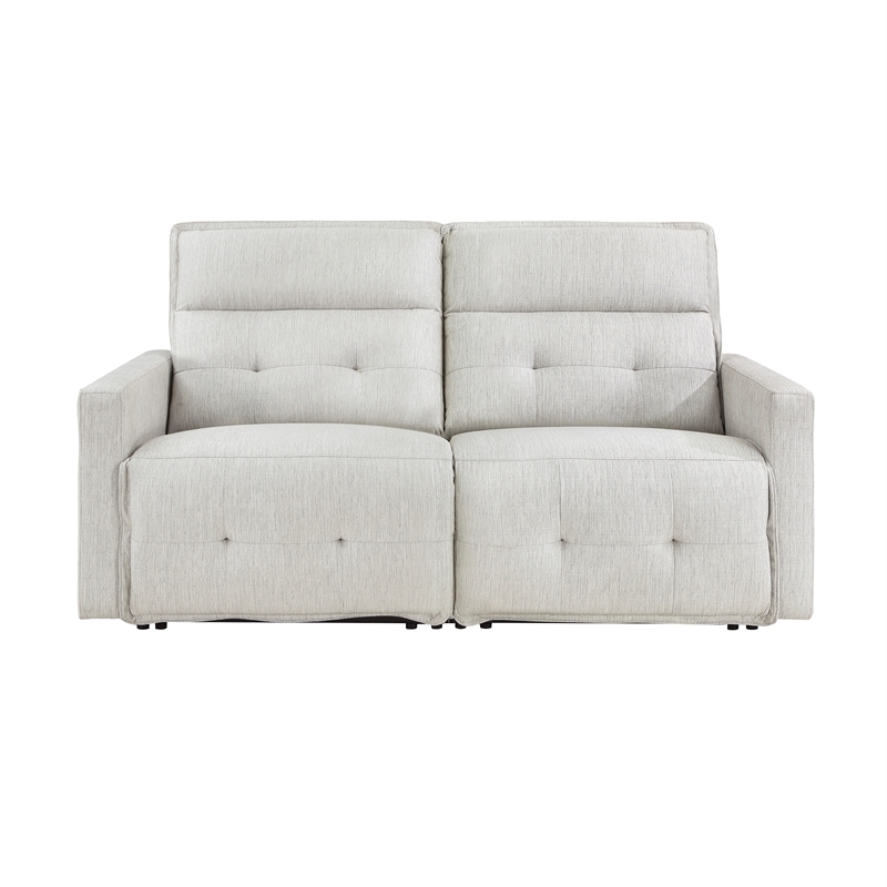 Lexicon Salida Fabric Power Double Reclining Loveseat in White