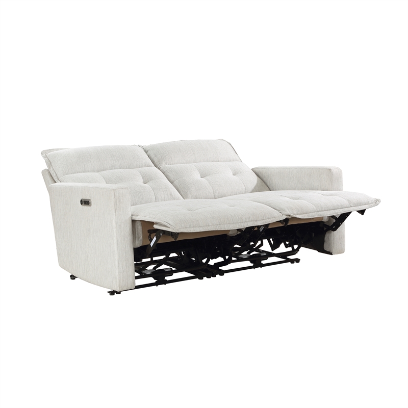 Lexicon Salida Fabric Power Double Reclining Loveseat in White