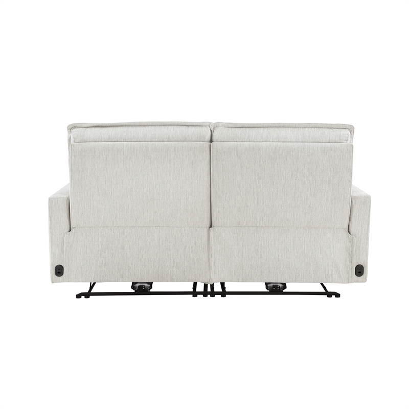 Lexicon Salida Fabric Power Double Reclining Loveseat in White