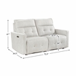 Lexicon Salida Fabric Power Double Reclining Loveseat in White