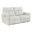 Lexicon Salida Fabric Power Double Reclining Loveseat in White