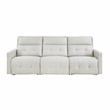 Lexicon Salida Fabric Power Double Reclining Sofa with Power Headrests in White