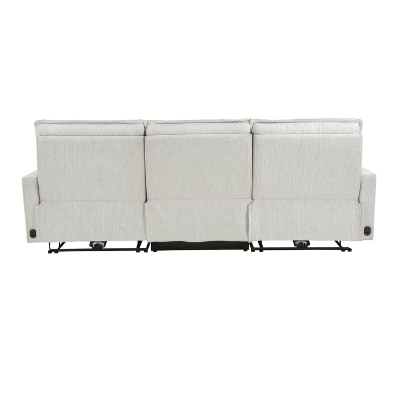 Lexicon Salida Fabric Power Double Reclining Sofa with Power Headrests in White