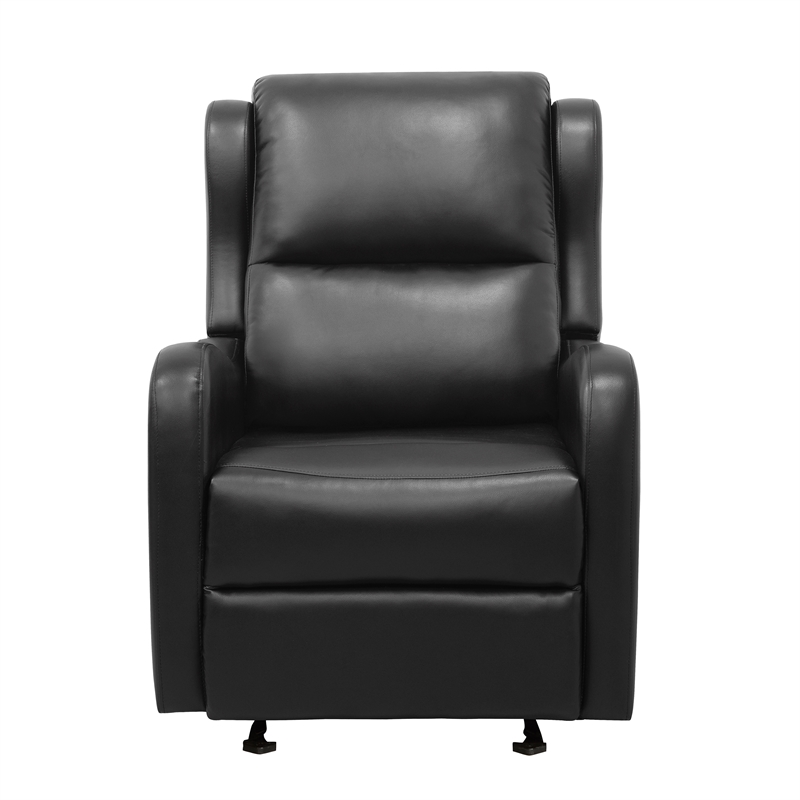 Lexicon Durant Faux Leather Glider Manual Recliner in Black