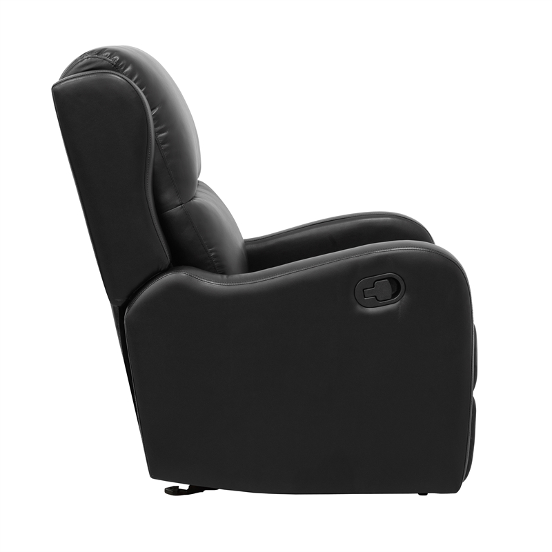 Lexicon Durant Faux Leather Glider Manual Recliner in Black