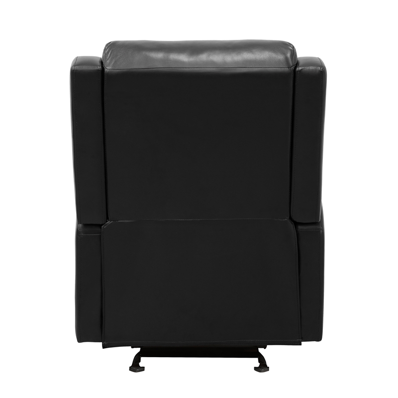Lexicon Durant Faux Leather Glider Manual Recliner in Black