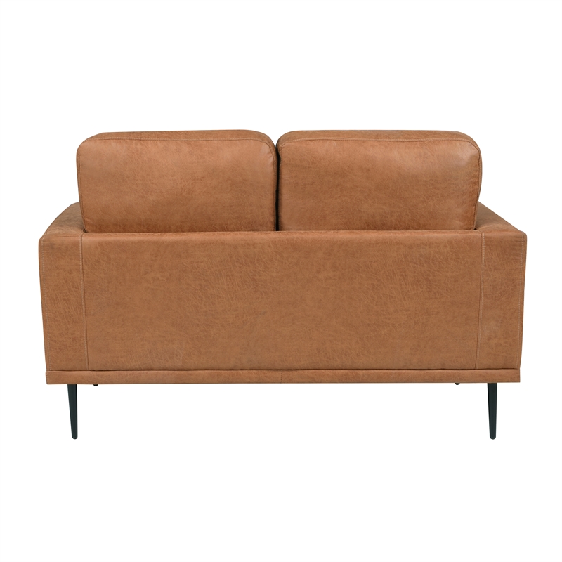 Lexicon Westcliffe Polished Microfiber Loveseat in Brown
