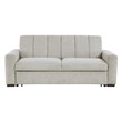 Lexicon Michah Fabric Convertible Sofa with Pull-out Bed in Light Gray