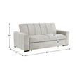 Lexicon Michah Fabric Convertible Sofa with Pull-out Bed in Light Gray