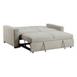 Lexicon Michah Fabric Convertible Sofa with Pull-out Bed in Light Gray