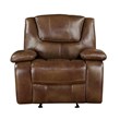 Lexicon Ellicott Leather Match Glider Reclining Chair in Brown