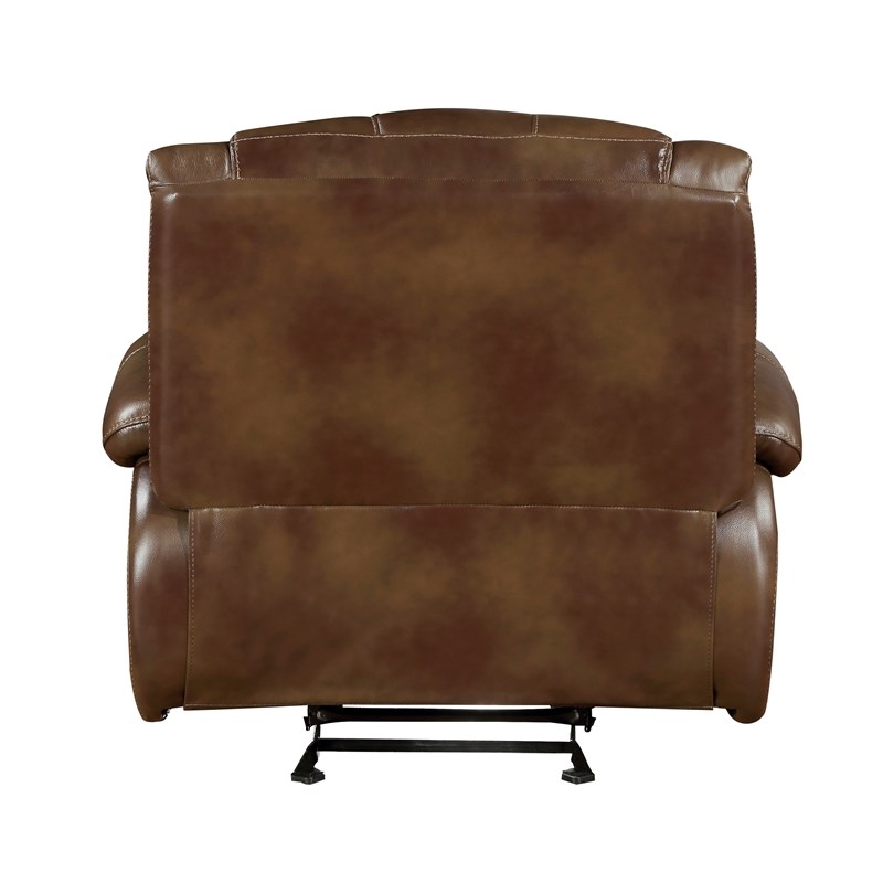 Lexicon Ellicott Leather Match Glider Reclining Chair in Brown