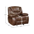 Lexicon Ellicott Leather Match Glider Reclining Chair in Brown