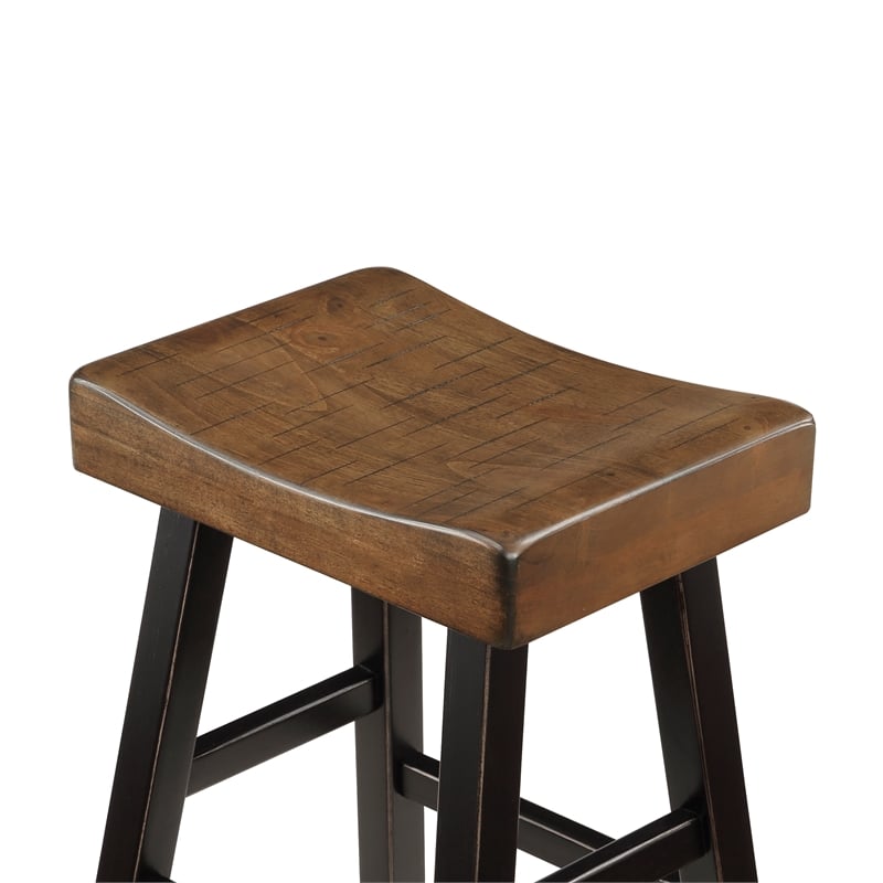 Lexicon Caspian 4-Pcs Pack Wood Pub Height Set in 2-Tone (Black and Brown)