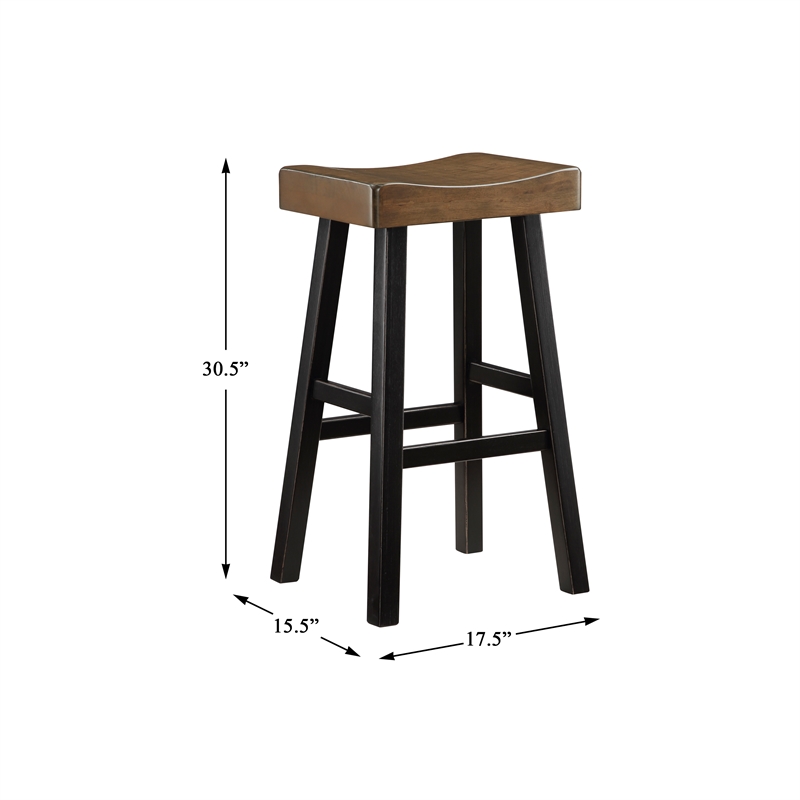 Lexicon Caspian 4-Pcs Pack Wood Pub Height Set in 2-Tone (Black and Brown)
