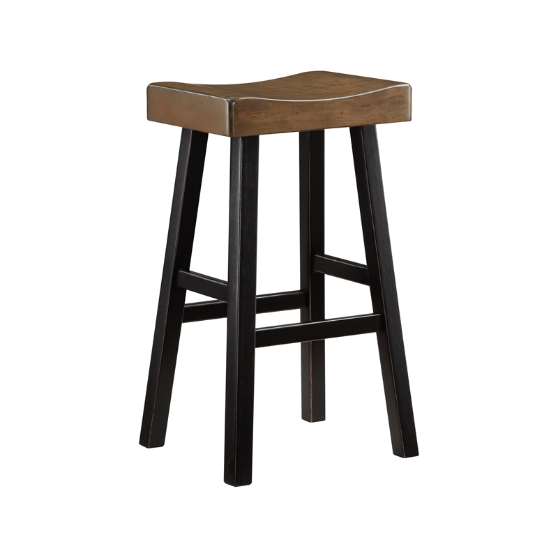 Lexicon Caspian 4-Pcs Pack Wood Pub Height Set in 2-Tone (Black and Brown)